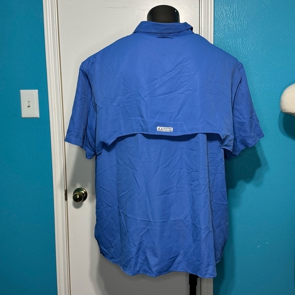 Realtree Blue Yonder Mens Vented Short Sleeve Fishing Guide Shirt 3XL UPF 40+ 3X - Picture 8 of 16